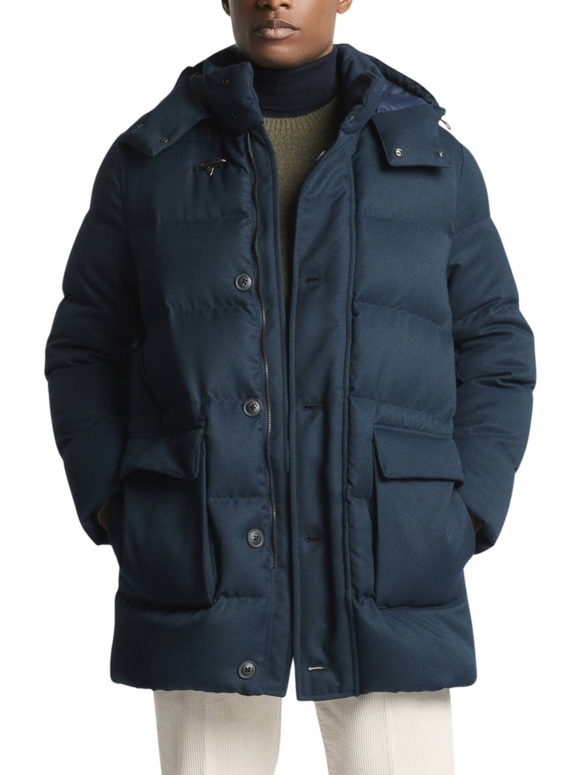 Fay Mélange Technical Twill Long Down Parka