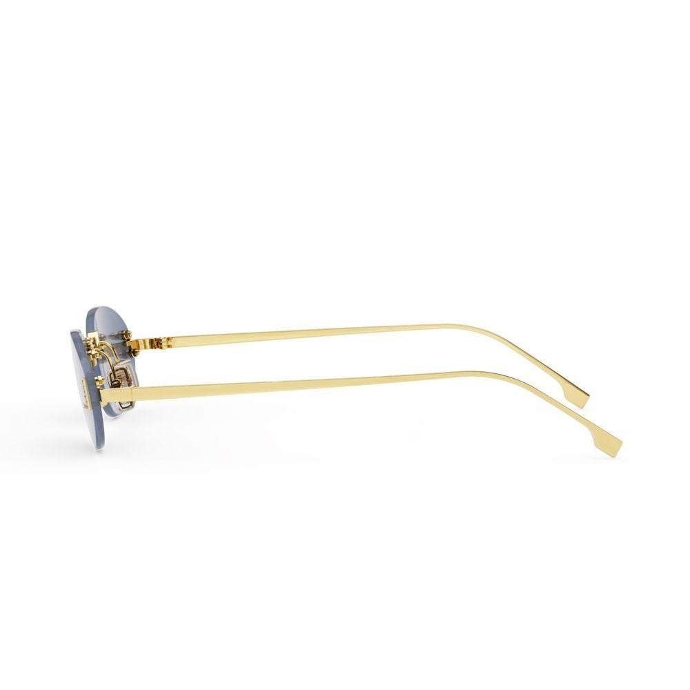 Fendi First Crystal Oval Rimless Sunglasses