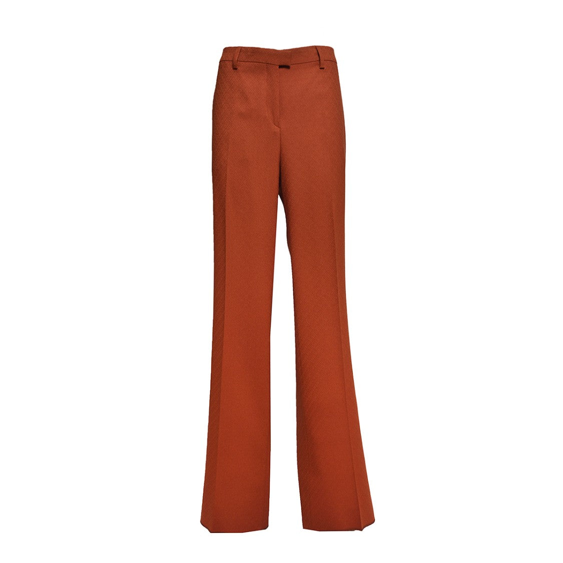 Etro Brick Virgin Wool Straight Pants With Jacquard Pattern