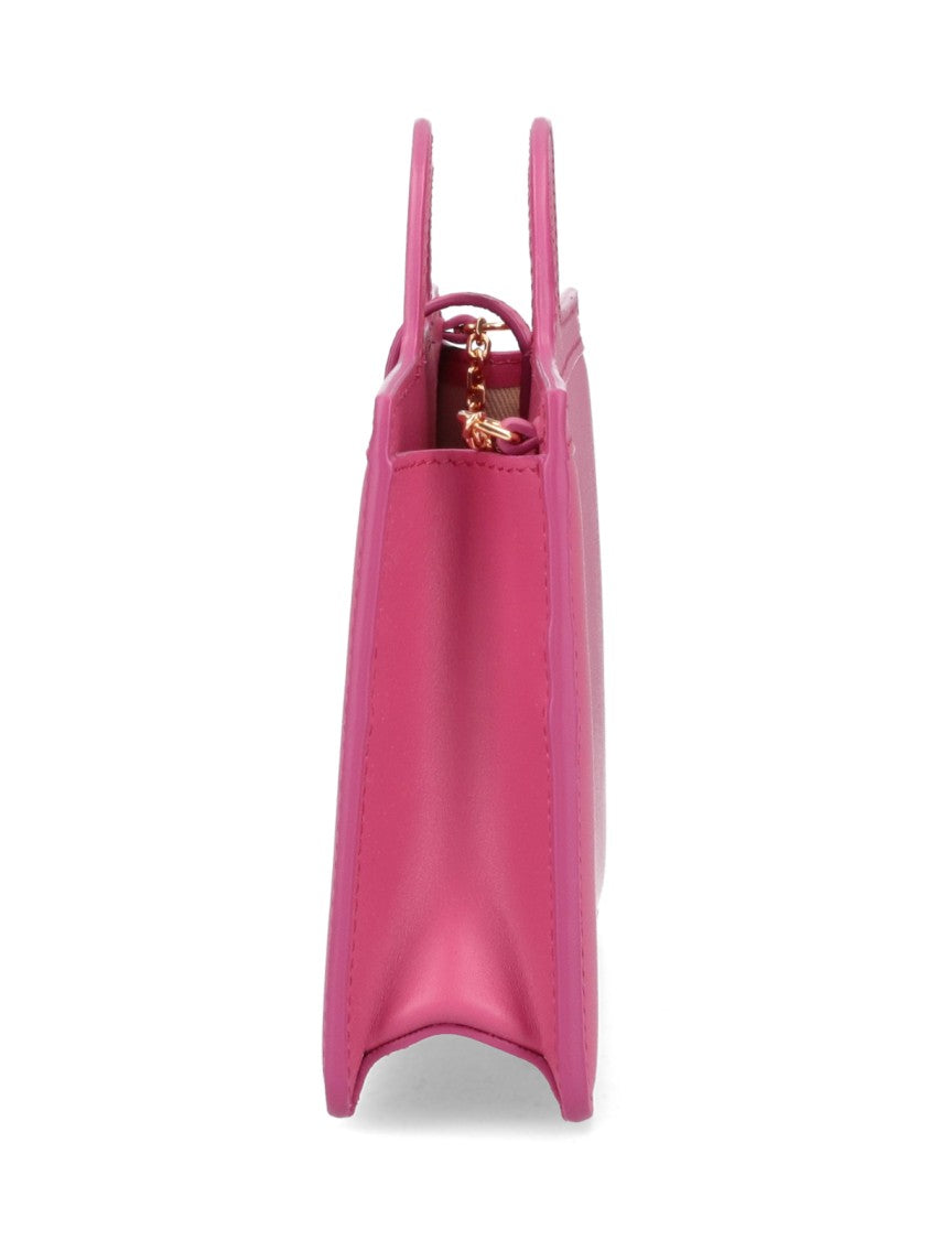 Marni "Chain" Crossbody Wallet In Pink Leather