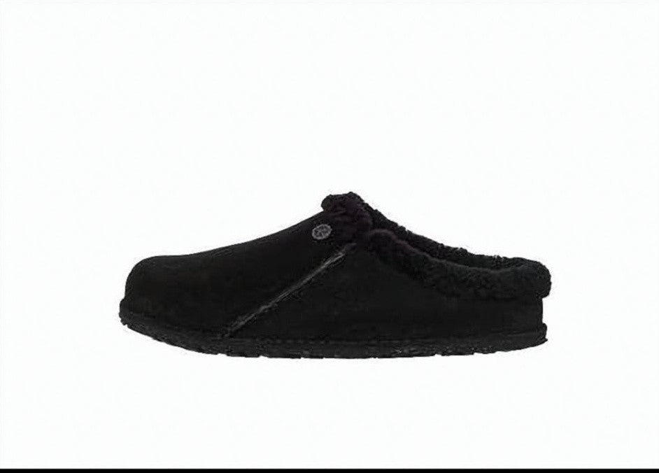 Birkenstock Suede Slip-On Mules With Plush Lining And Rubber Sole