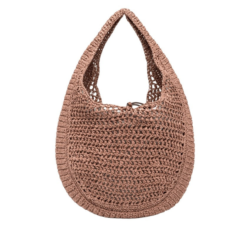 Gianni Chiarini Crochet Straw Hobo Bag