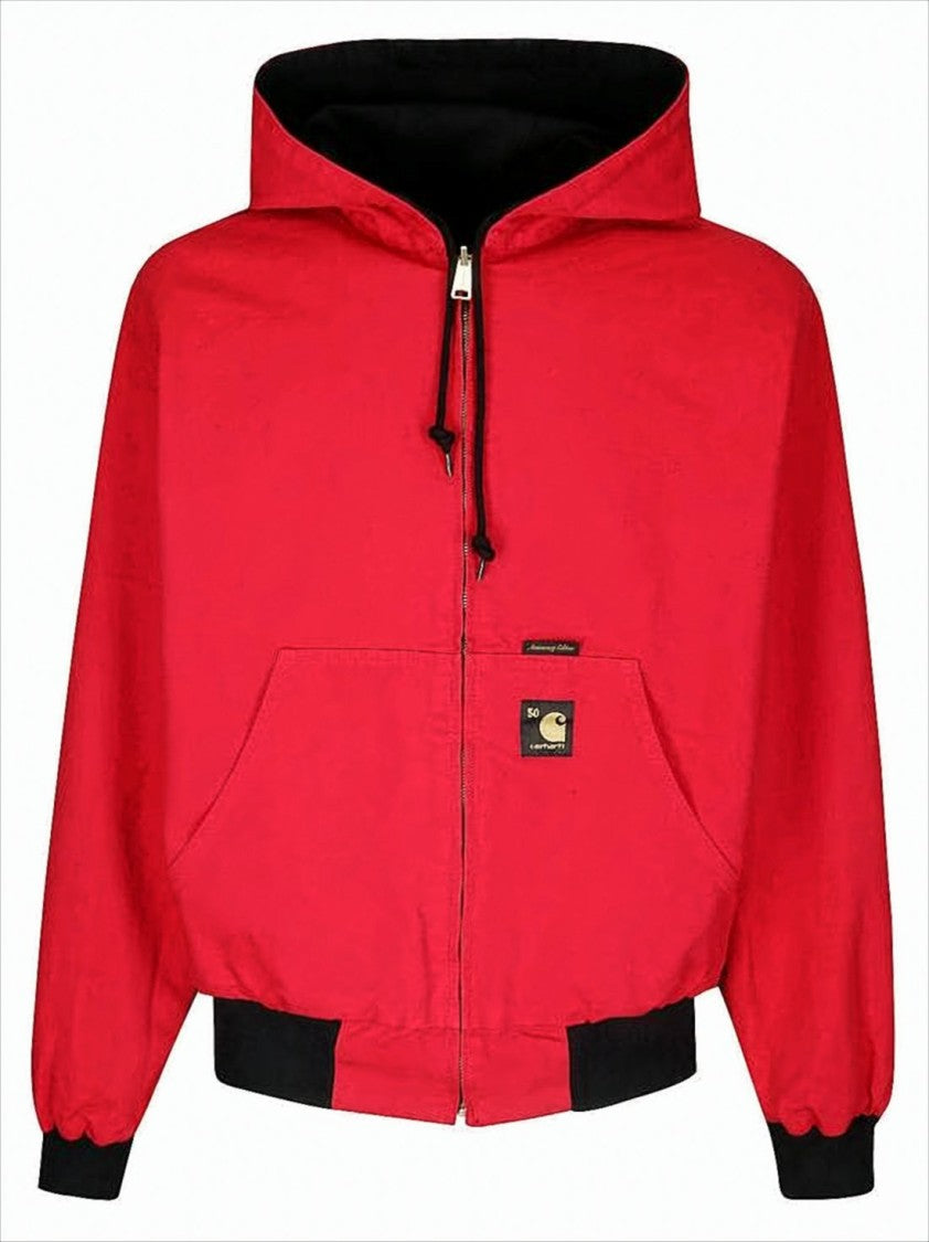 Carhartt Wip Reversible Black And Red Canvas Jacket