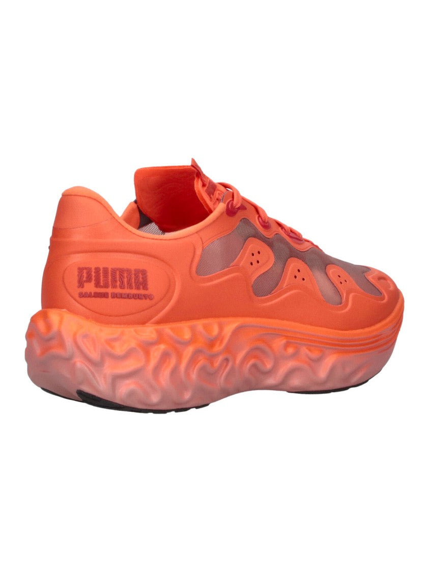 Puma Orange Velum 2 Nitro Textured Rubber Sole Fabric Sneakers