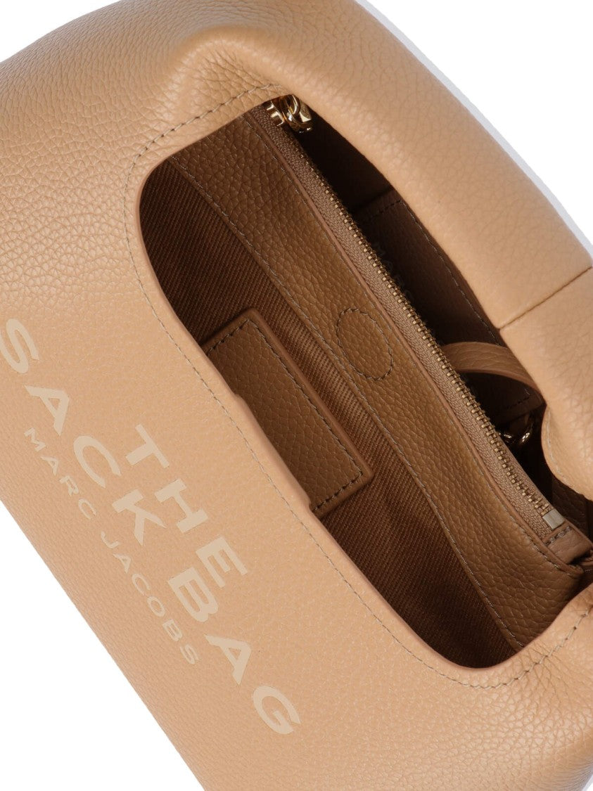 Marc Jacobs Beige The Sack Hammered Leather Handbag