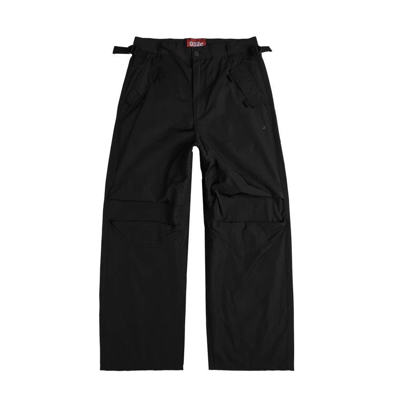 032C Black Wide-Leg Cotton-Blend Cargo Pants