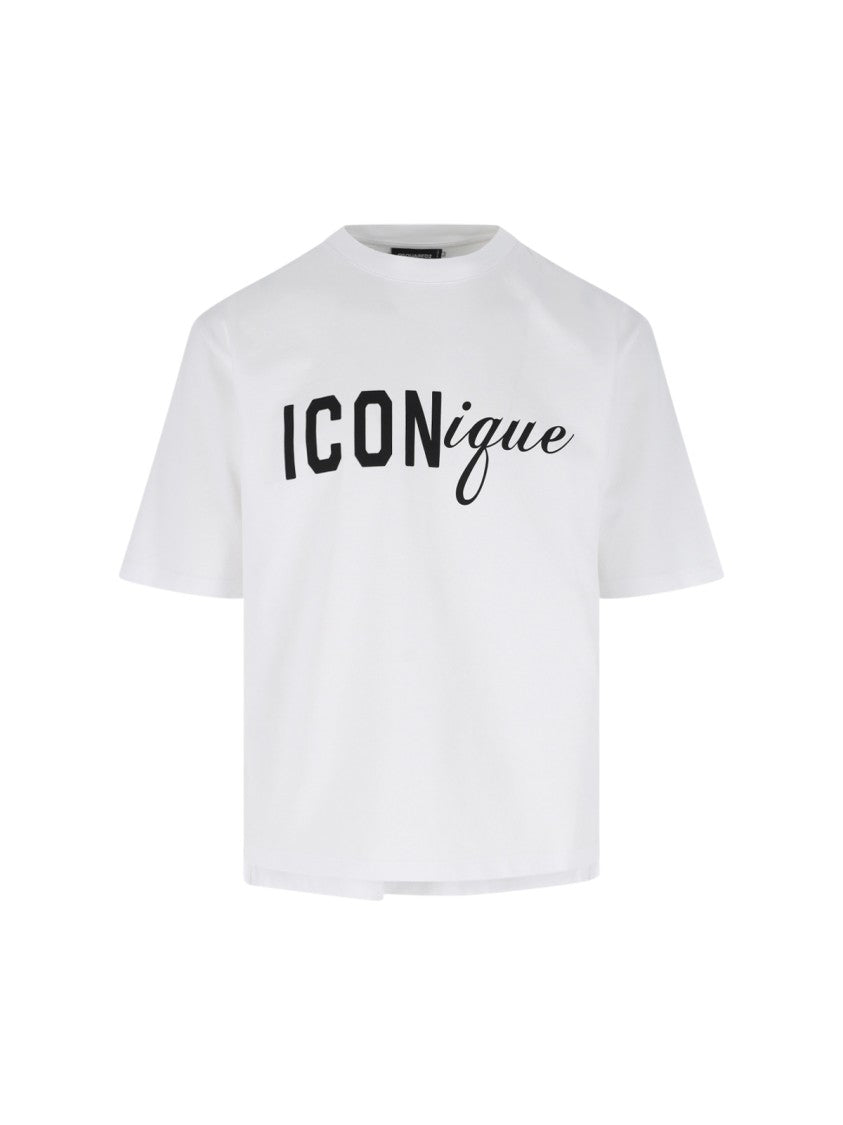 Dsquared2 White Iconique Logo Crew Neck T-Shirt