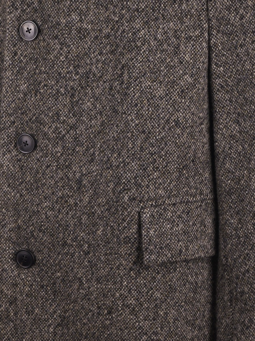 Dries Van Noten Structured Grey Coat With Classic Silhouette