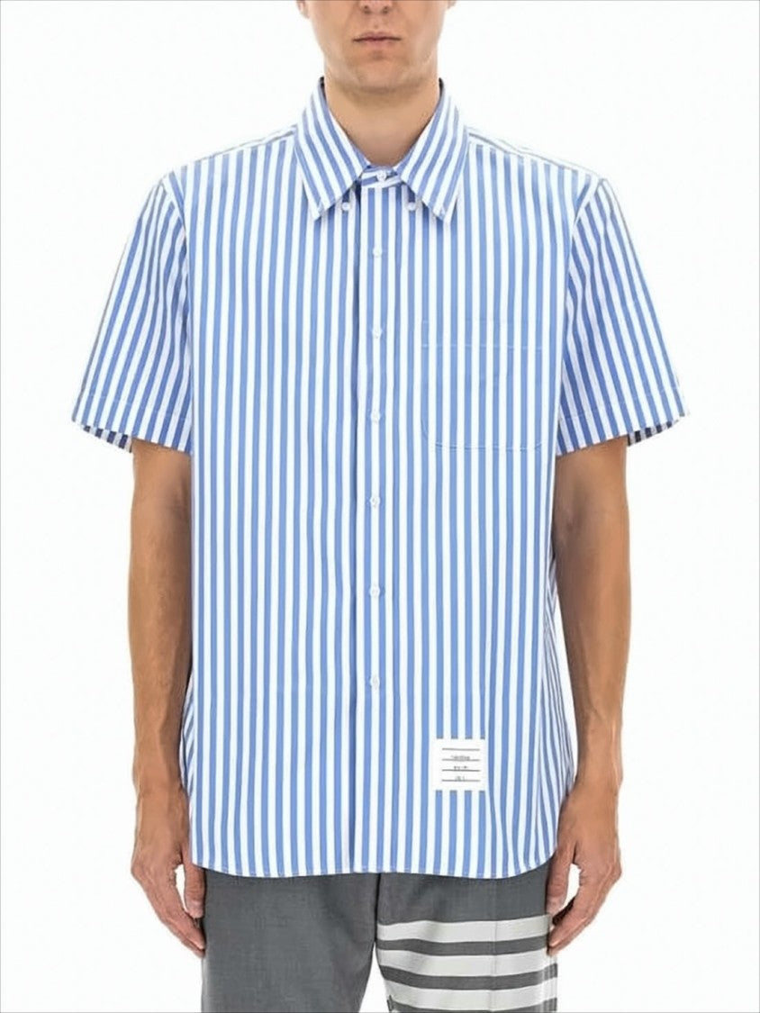 Thom Browne Short-Sleeved Vertical Stripe Thom Browne Shirt