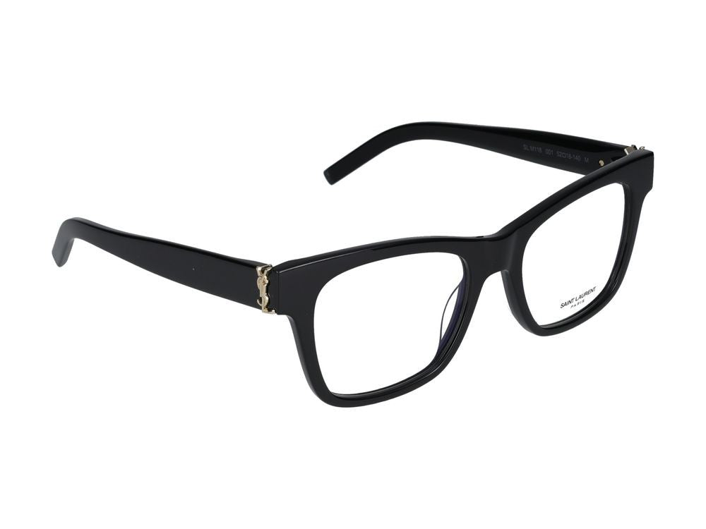Saint Laurent Eyeglasses Sl M118 001 Black Black Transparent 52/18/140