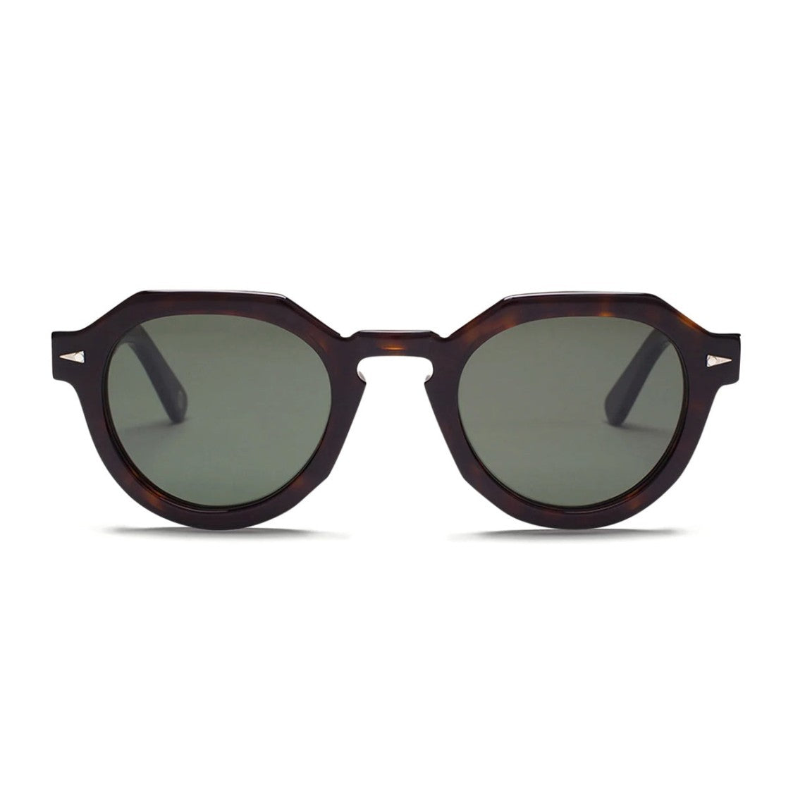 Ahlem Dark Turtle Grenelle Acetate Geometric Sunglasses