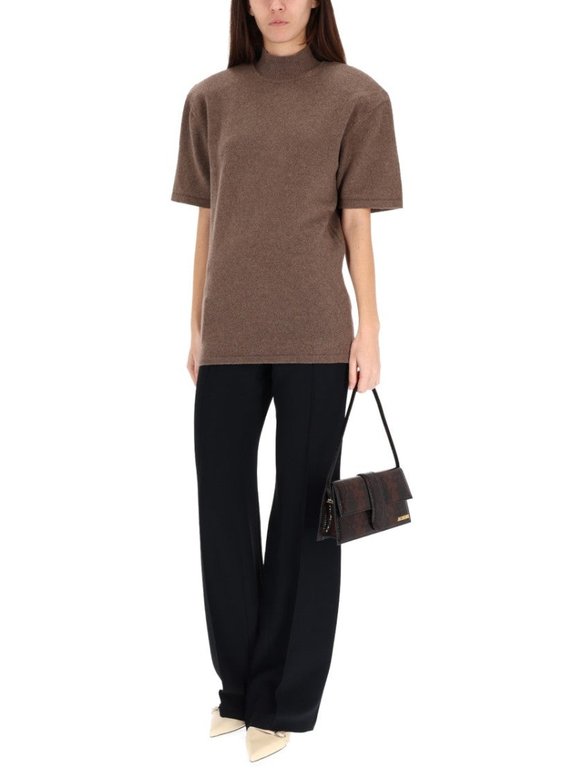 Jacquemus Chestnut Jersey High Neck Sweater