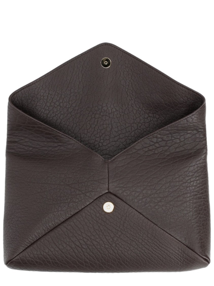 Saint Laurent Envelope-Style Large Pochette In Textured Lamb Leather