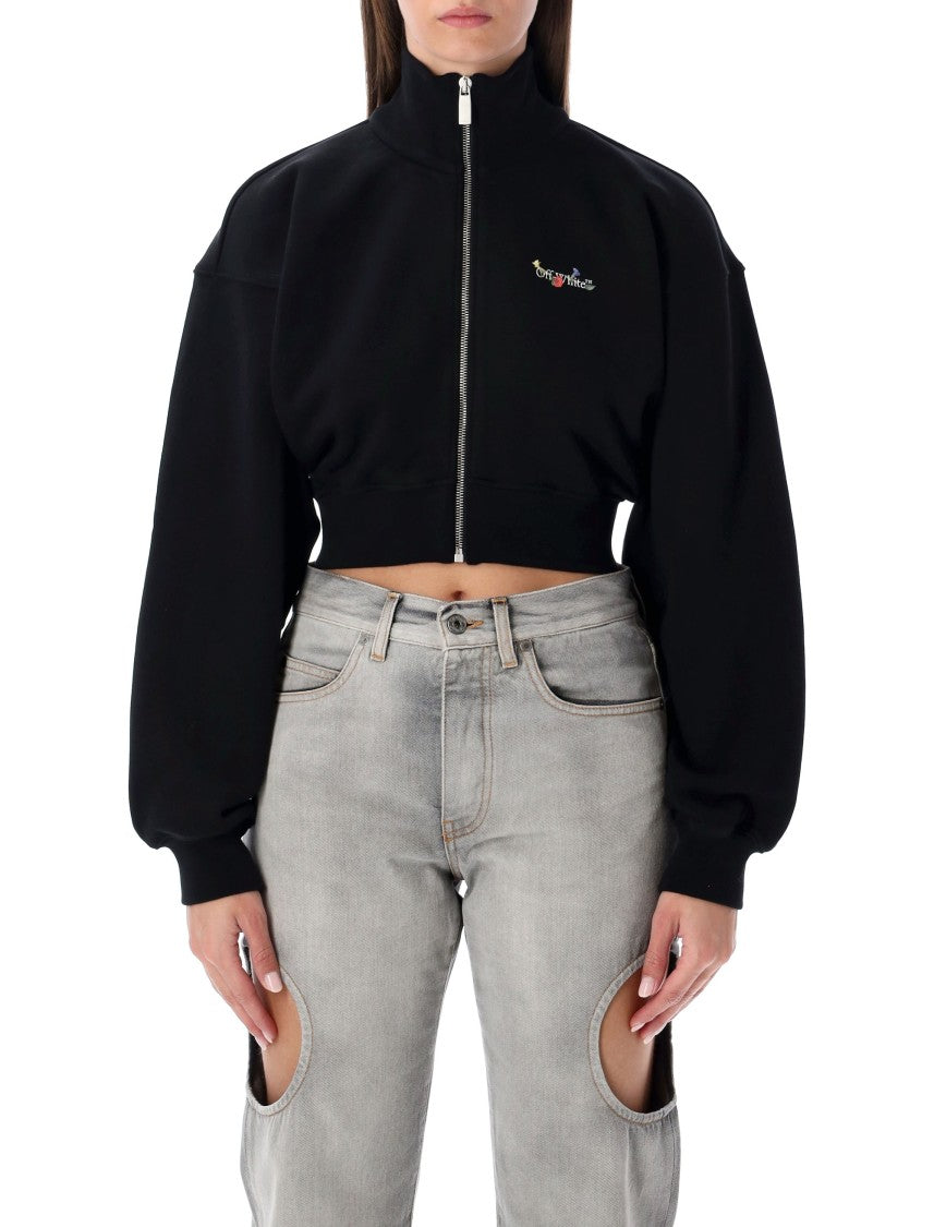 Off-White Black Crop Zip Fleece