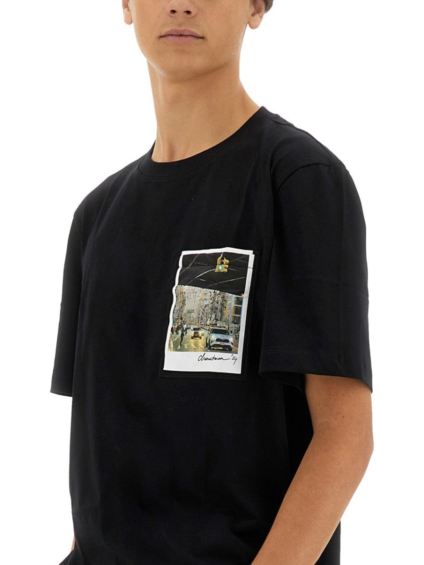 Helmut Lang Black T-Shirt With Front Logo