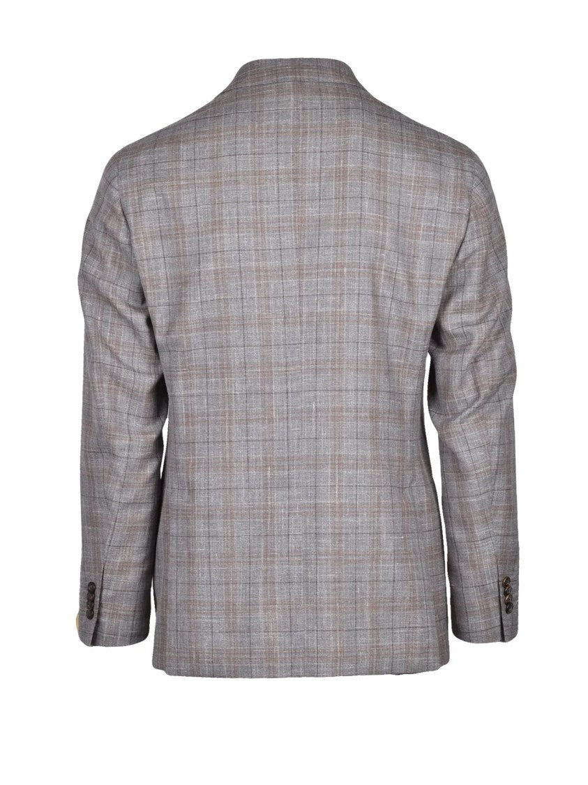 L.B.M. 1911 Jacket Wool Silk Linen - Grey/Brown