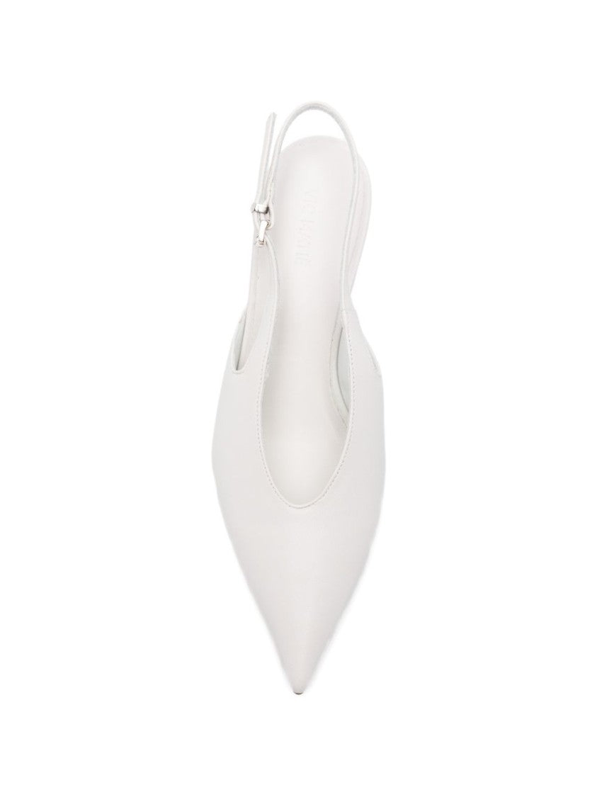 Vic Matié Leather Sculptural Kitten Heel Pumps