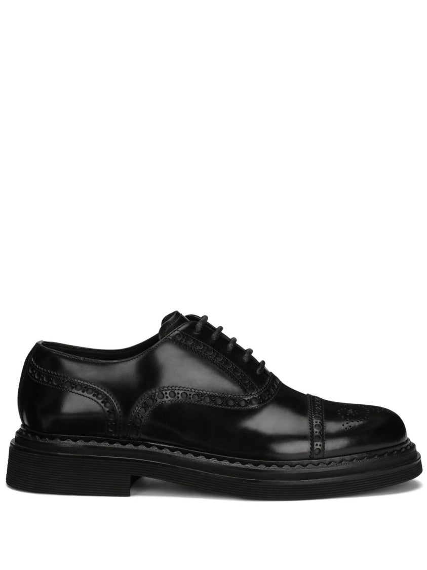 Dolce & Gabbana Day Classic Black Polished Leather Oxfords