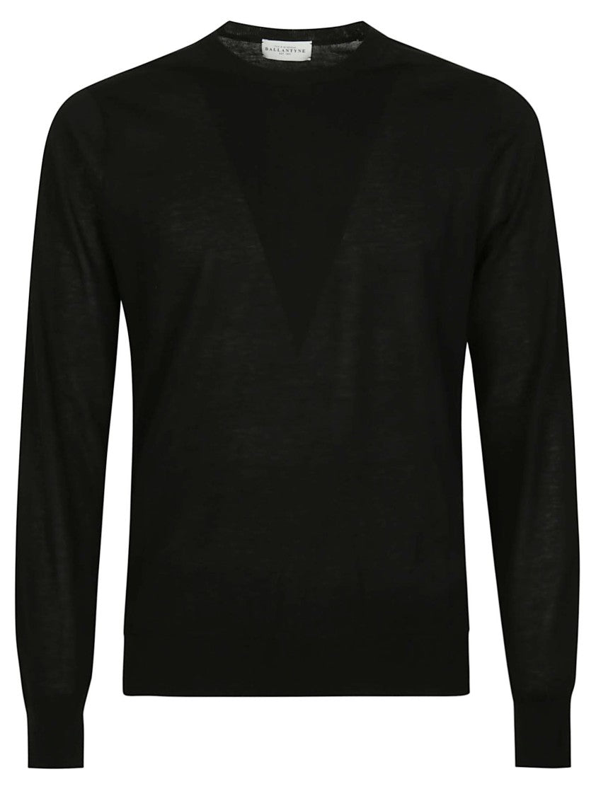 Ballantyne Plain Black Long Sleeve Sweater