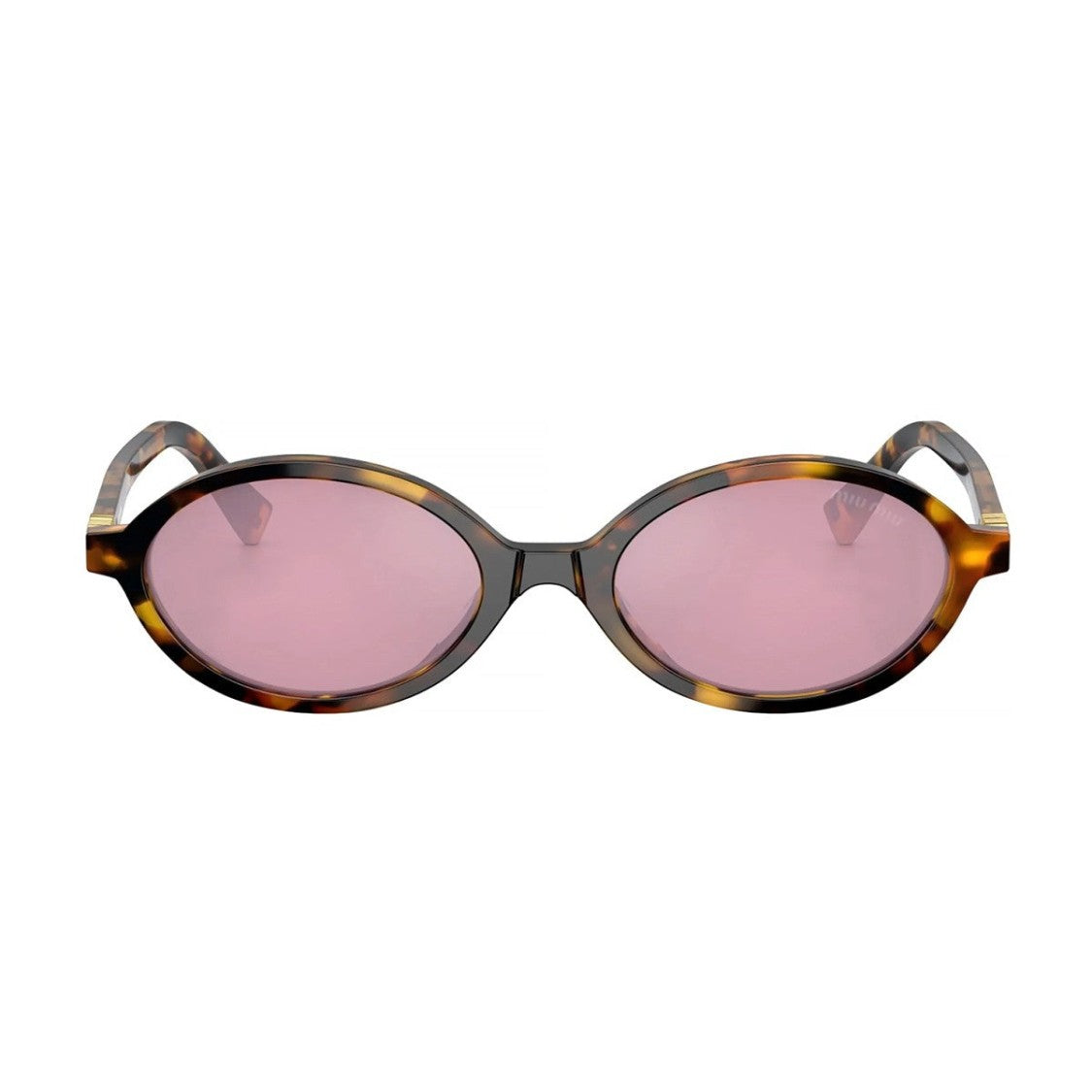 Miu Miu Havana Regard Acetate Oval Sunglasses