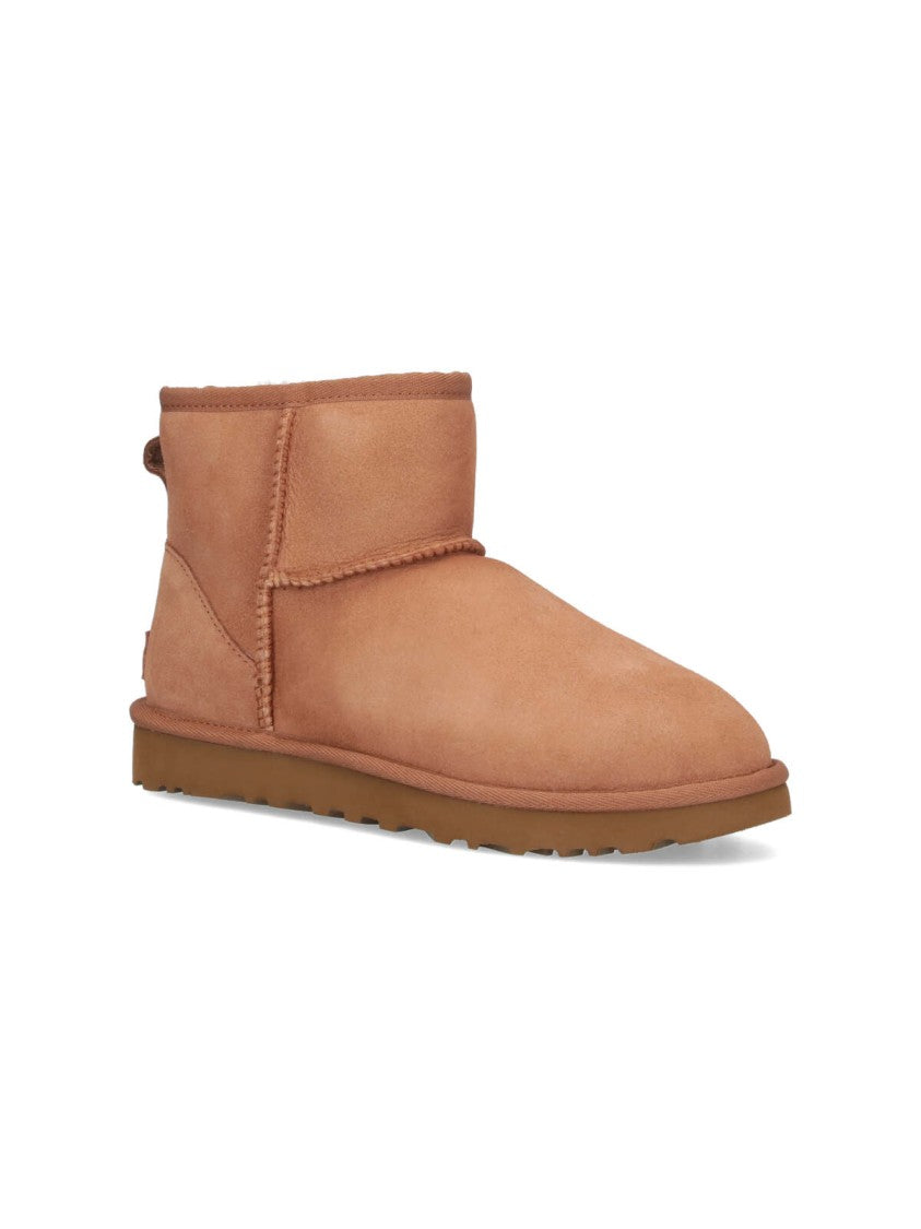 Ugg Beige Classic Mini Ii Suede Shearling Boots