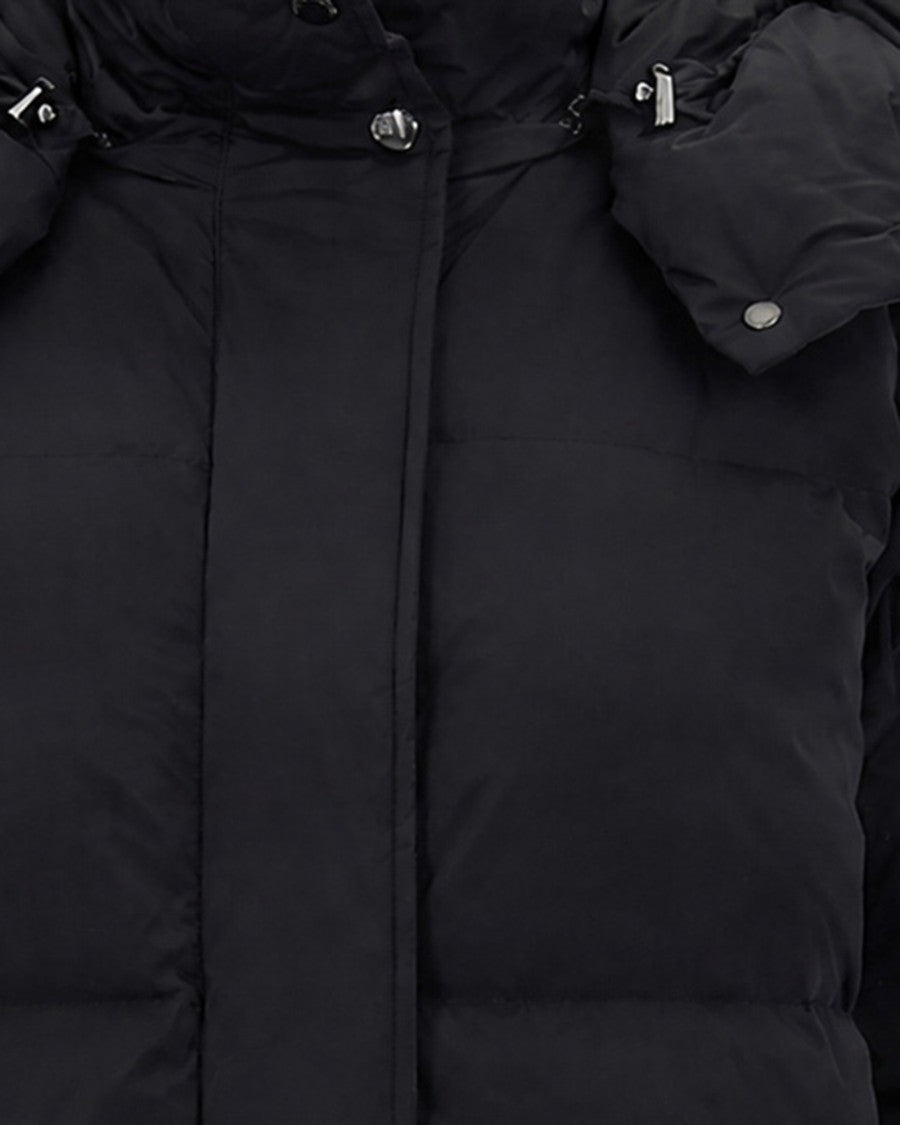 Woolrich Long Quilted Puffer Coat With Zip Closure And Hood