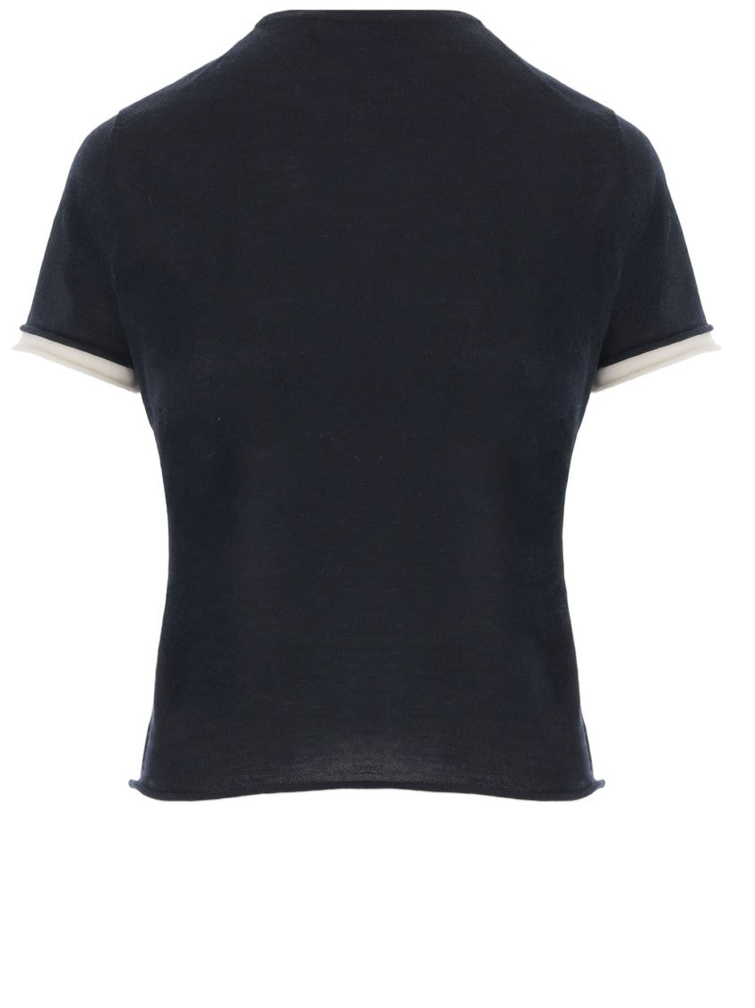 Arch4 Cashmere T-Shirt With Contrasting Edging