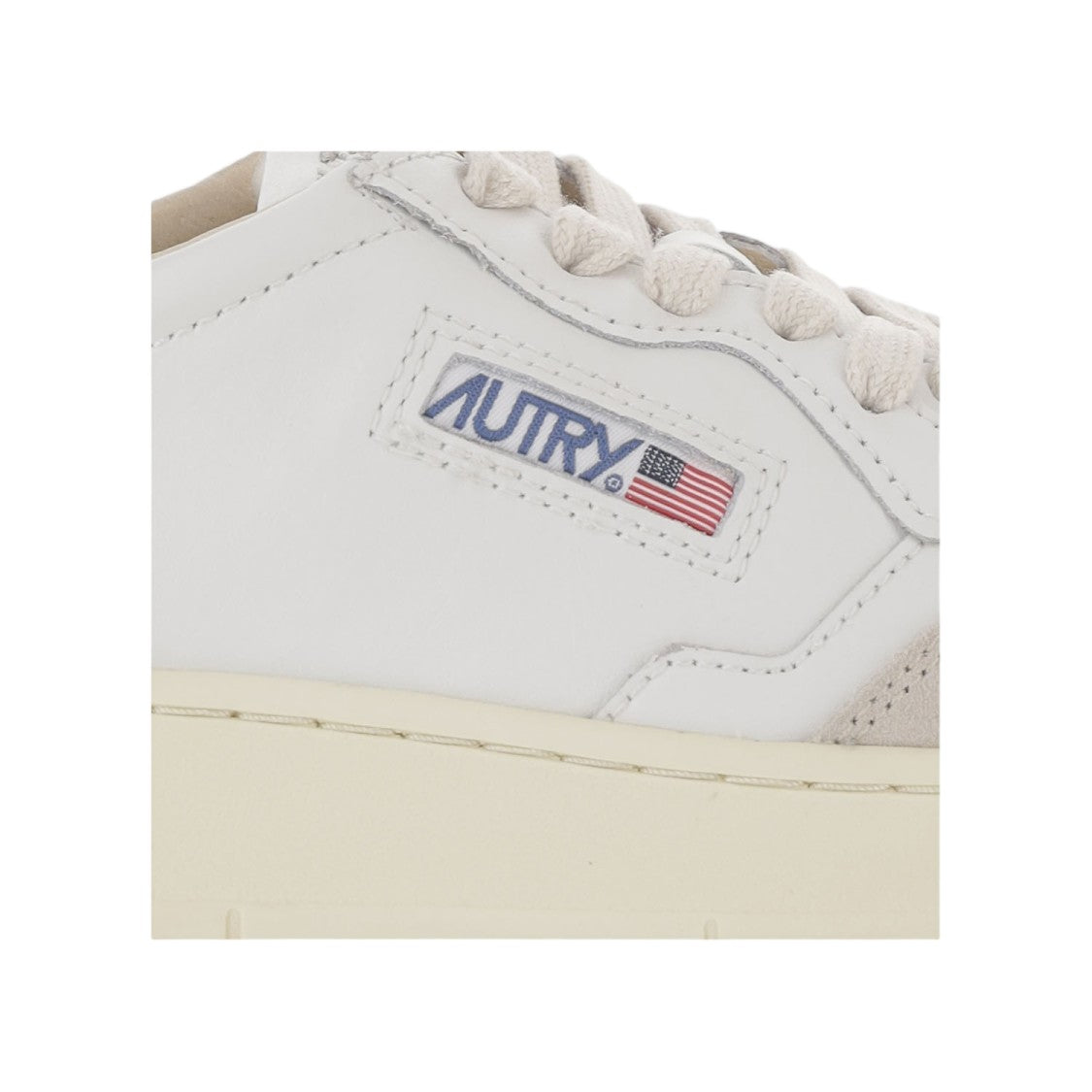 Autry Perforated Leather Sneakers With Suede Inserts And Rubber Sole