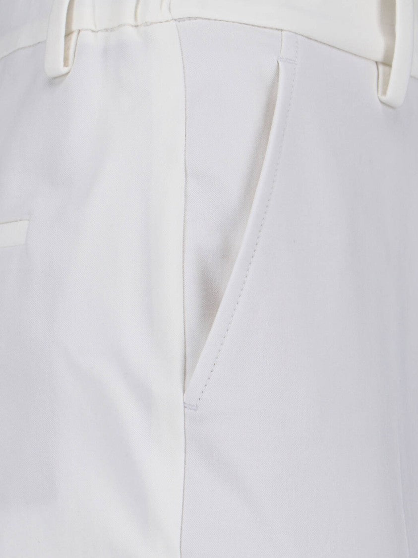 Incotex White Straight Leg Cotton Pants