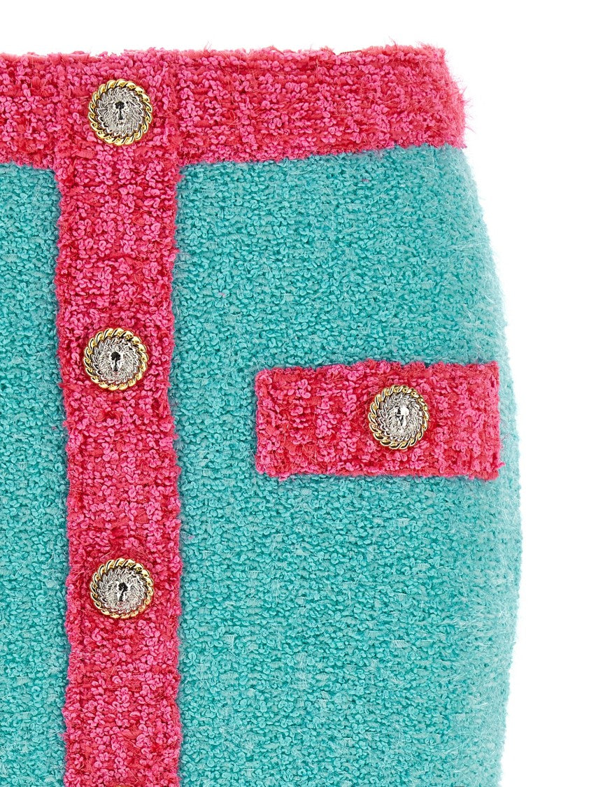 Balmain Leone' Button Two-Tone Skirt