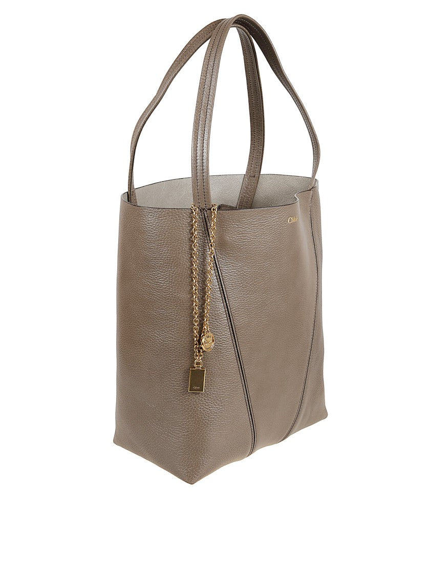 Chloé Structured Brown Cowhide Tote Bag