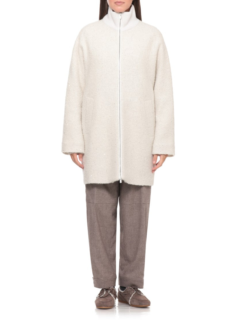 Peserico Sequin Zip-Through Down Jacket
