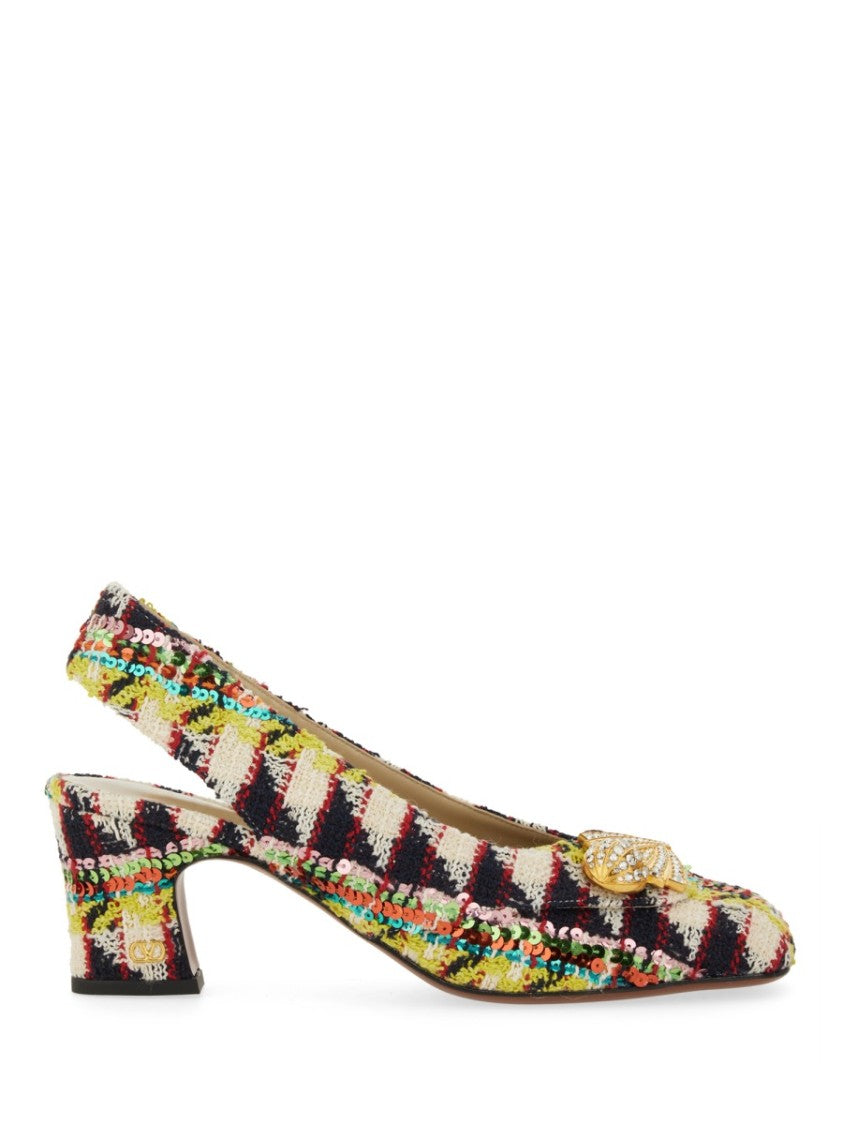 Valentino Garavani Tweed "Adamantine" Slingback Pumps