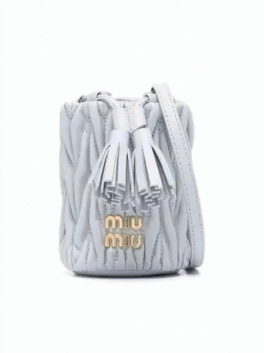 Miu Miu Compact Nappa Leather Crossbody Bag With Quilted Texture