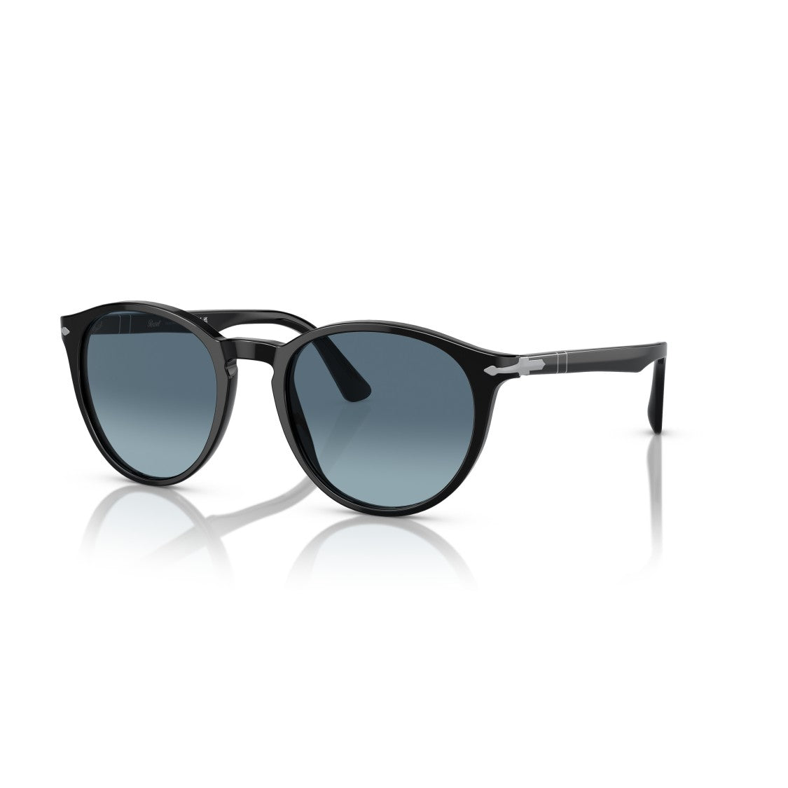 Persol 0Po3152s Round Frame Sunglasses With Gradient Blue Lenses