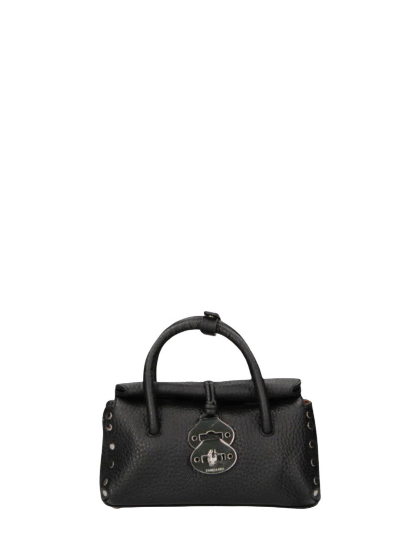 Zanellato Black Textured Finish Leather Top Handle Bag