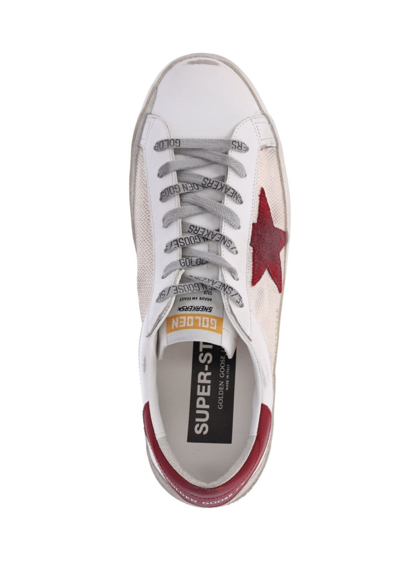 Golden Goose Distressed Beige Calfskin Low-Top Sneakers