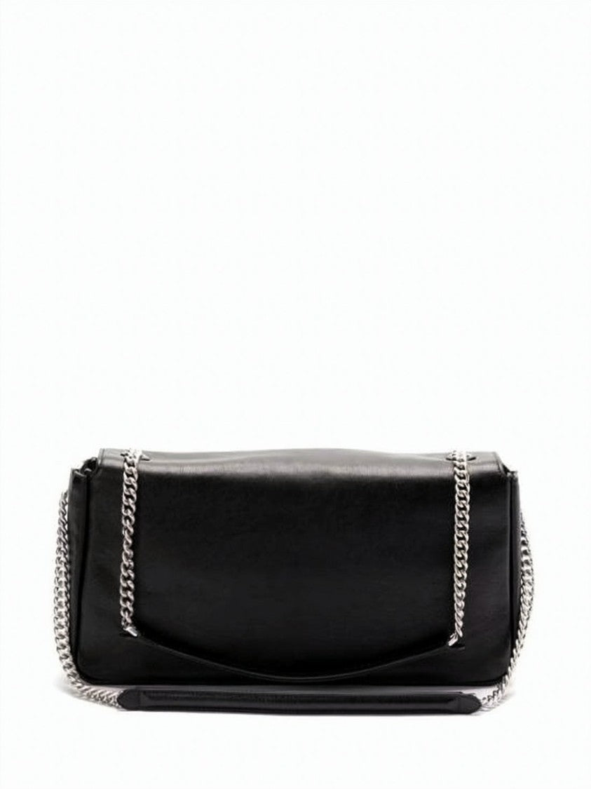 Fendi Large Smooth Calf Leather Shoulder Bag With Silver-Tone Clasp