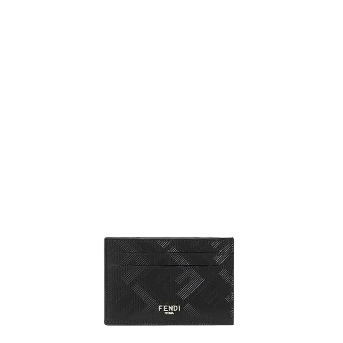 Fendi Textured Calf Leather Card Wallet