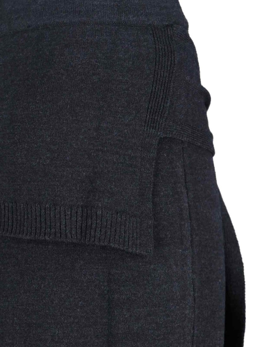 Lemaire Grey Layered Bow Detail Midi Skirt