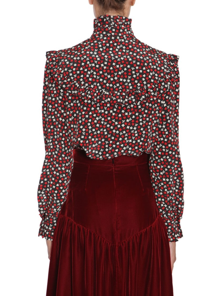 Saint Laurent Stand Up Collar Blouse