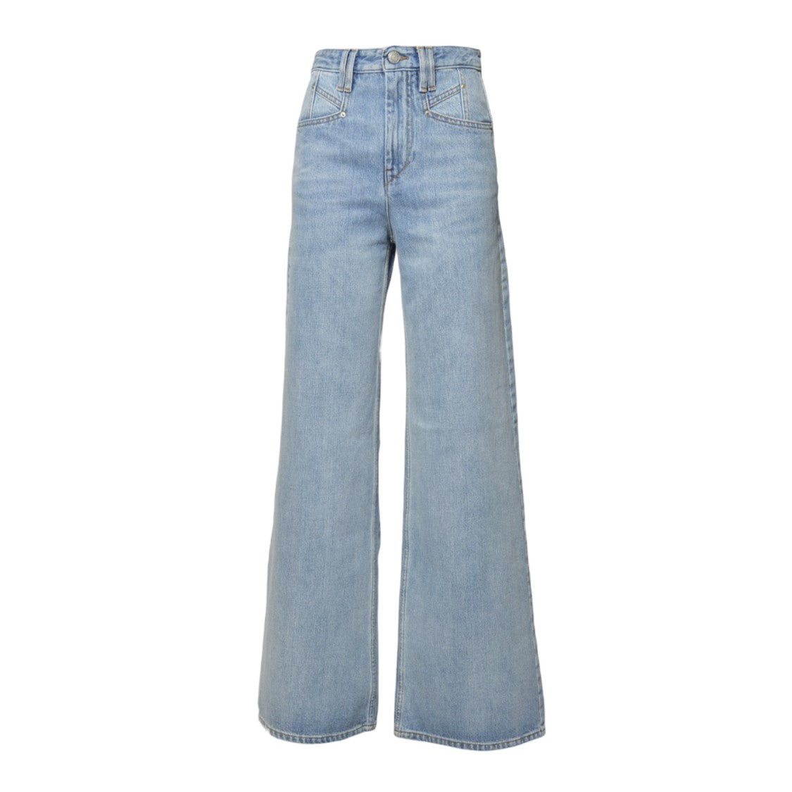 Isabel Marant Lemony Blue Denim Wide-Leg Jeans