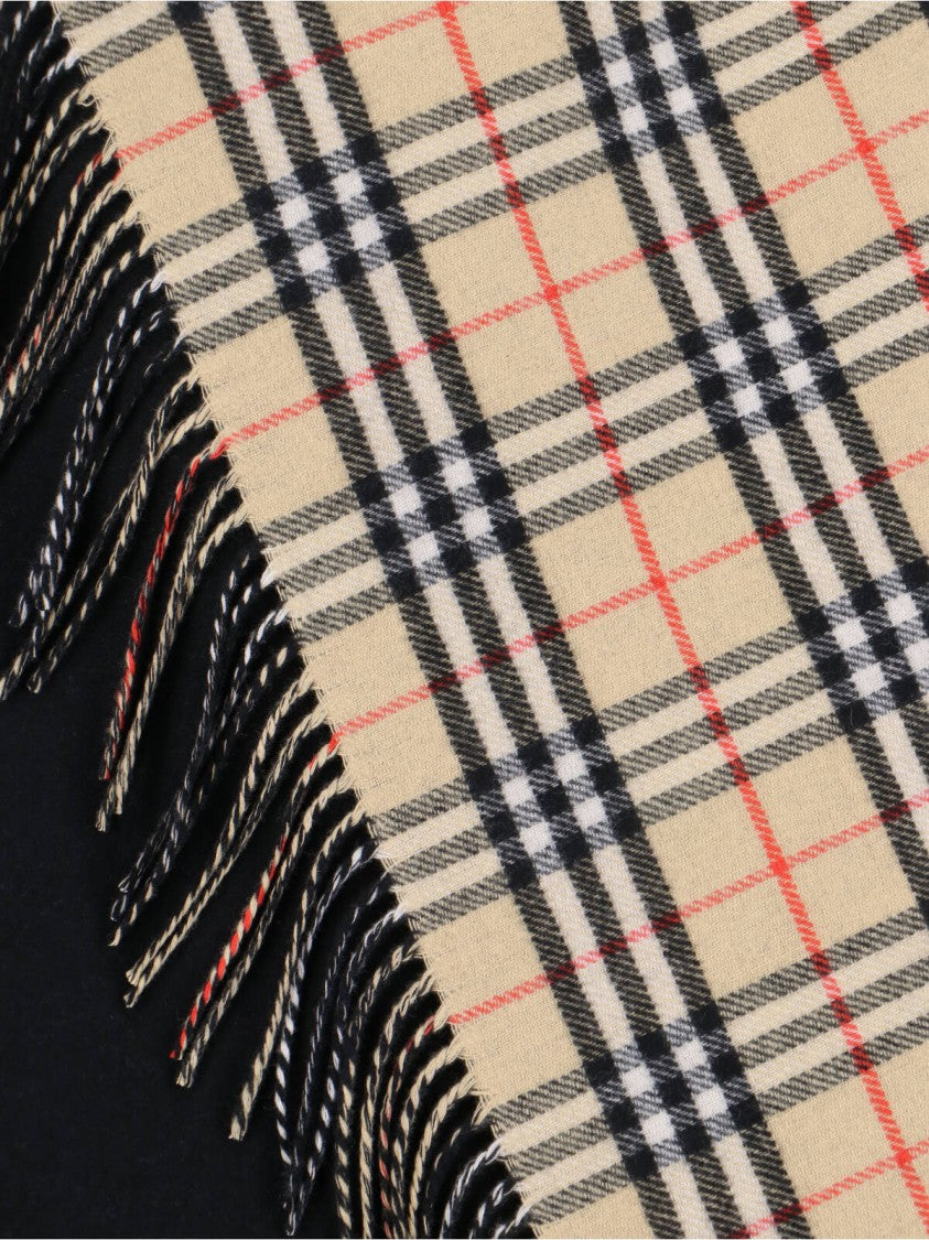Burberry "Check" Reversible Cape – Black/Beige