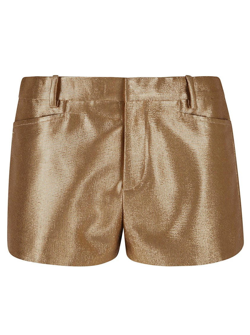 Tom Ford Textured Golden Shorts With Tailored Design
