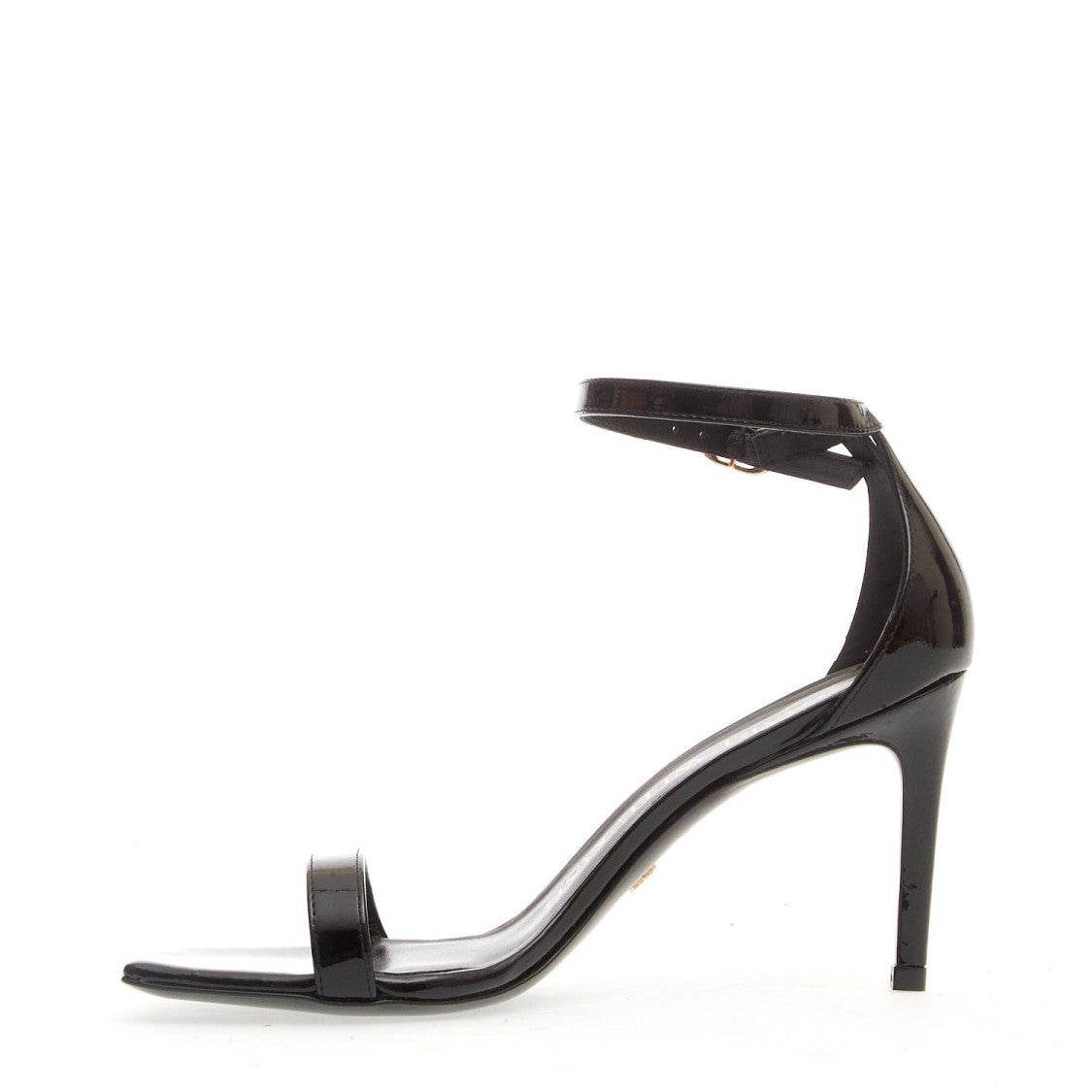 Stuart Weitzman Black Patent Sandal With 85 Mm Heel
