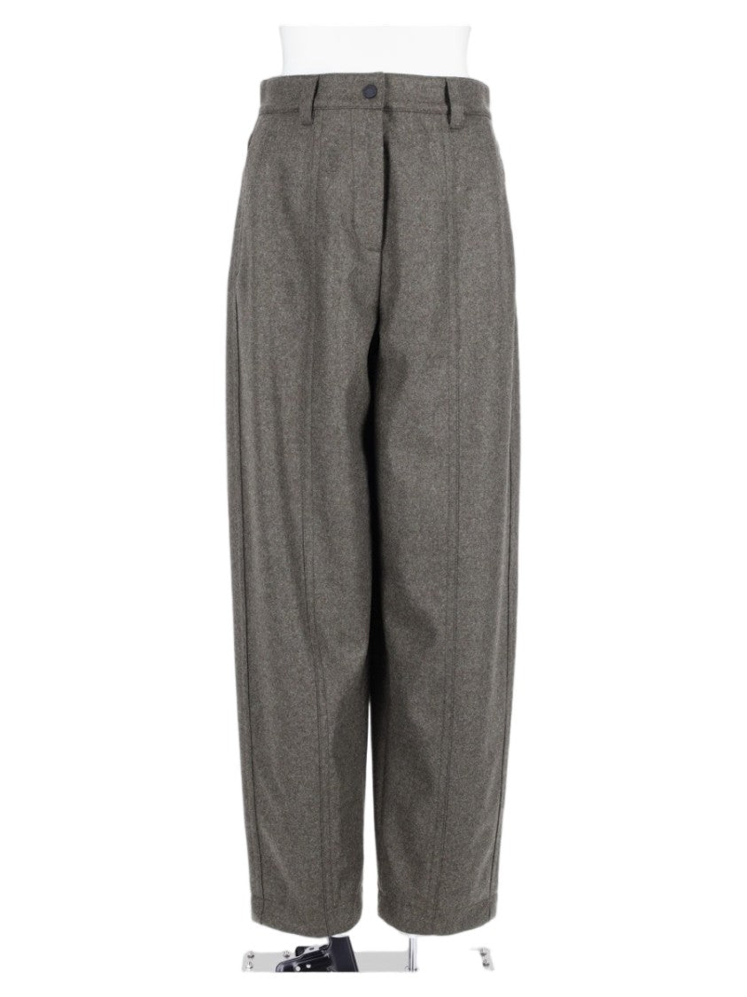 Moncler Grenoble Military Green Relaxed High-Waisted Wide-Leg Pants