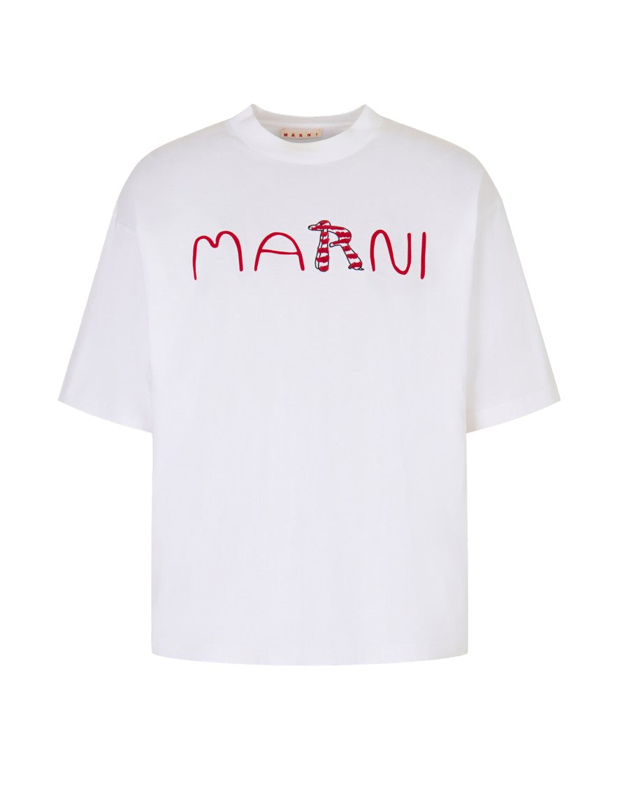 Marni Cotton Knit T-Shirt With Wide Sleeves