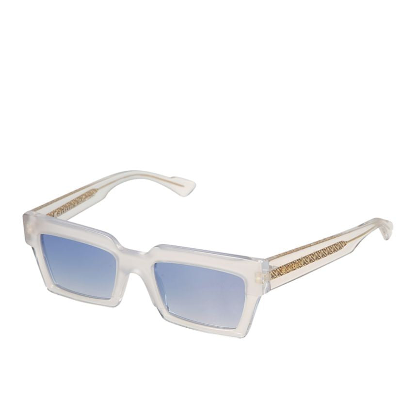 Kador Smart Translucent Rectangular Sunglasses With Gold Detailing