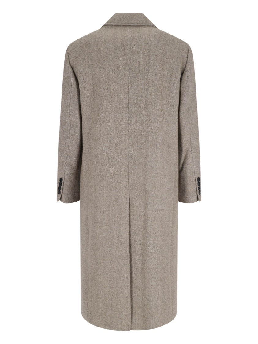 Dunst Double-Breasted Wool Coat – Beige