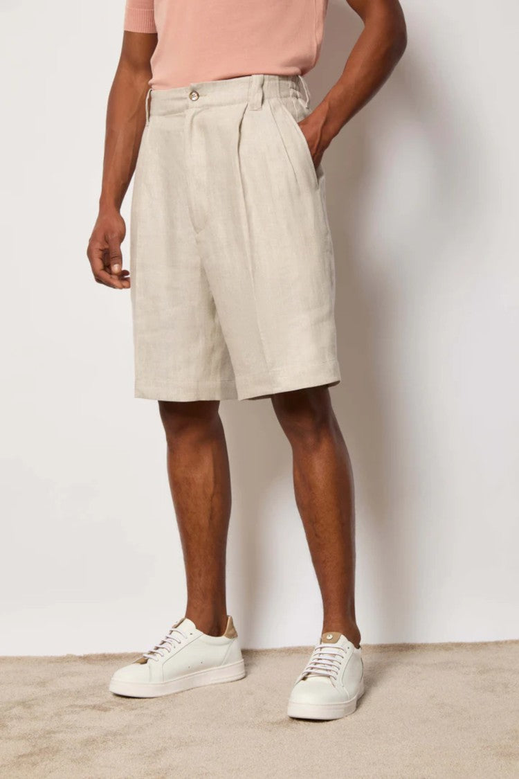 L.B.M. 1911 Relaxed Fit Beige Bermuda Shorts